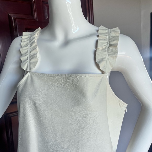 NWT Zara white leathery dress sz M - Picture 5 of 8
